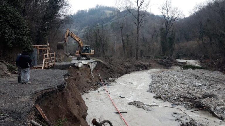 Val di Zena (BO): Partiti i lavori per riconnettere la SP 36 a Cà di Lavacchio, nel territorio di Pianoro